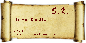Singer Kandid névjegykártya